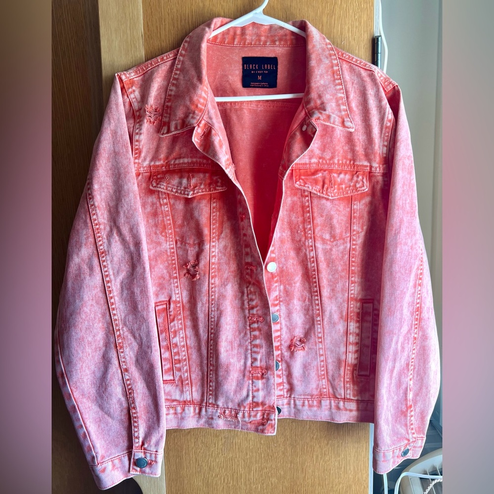 Jean Jacket from Black Label by C’est Toi, M, Orange/Pink